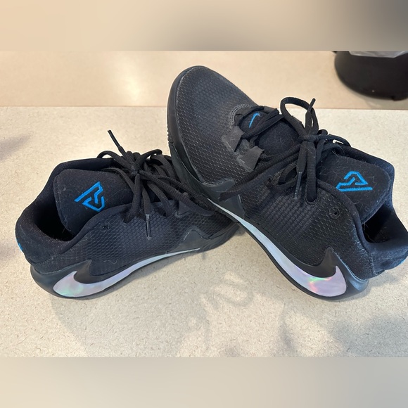 Big Kids Nike Giannis Zoom Freak 1’s Black Metallic Swoosh
